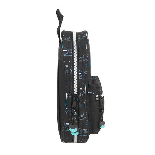 Nécessaire Safta Batman Bat-tech com 4 estojos e acessórios, 120x50x230 mm, preta