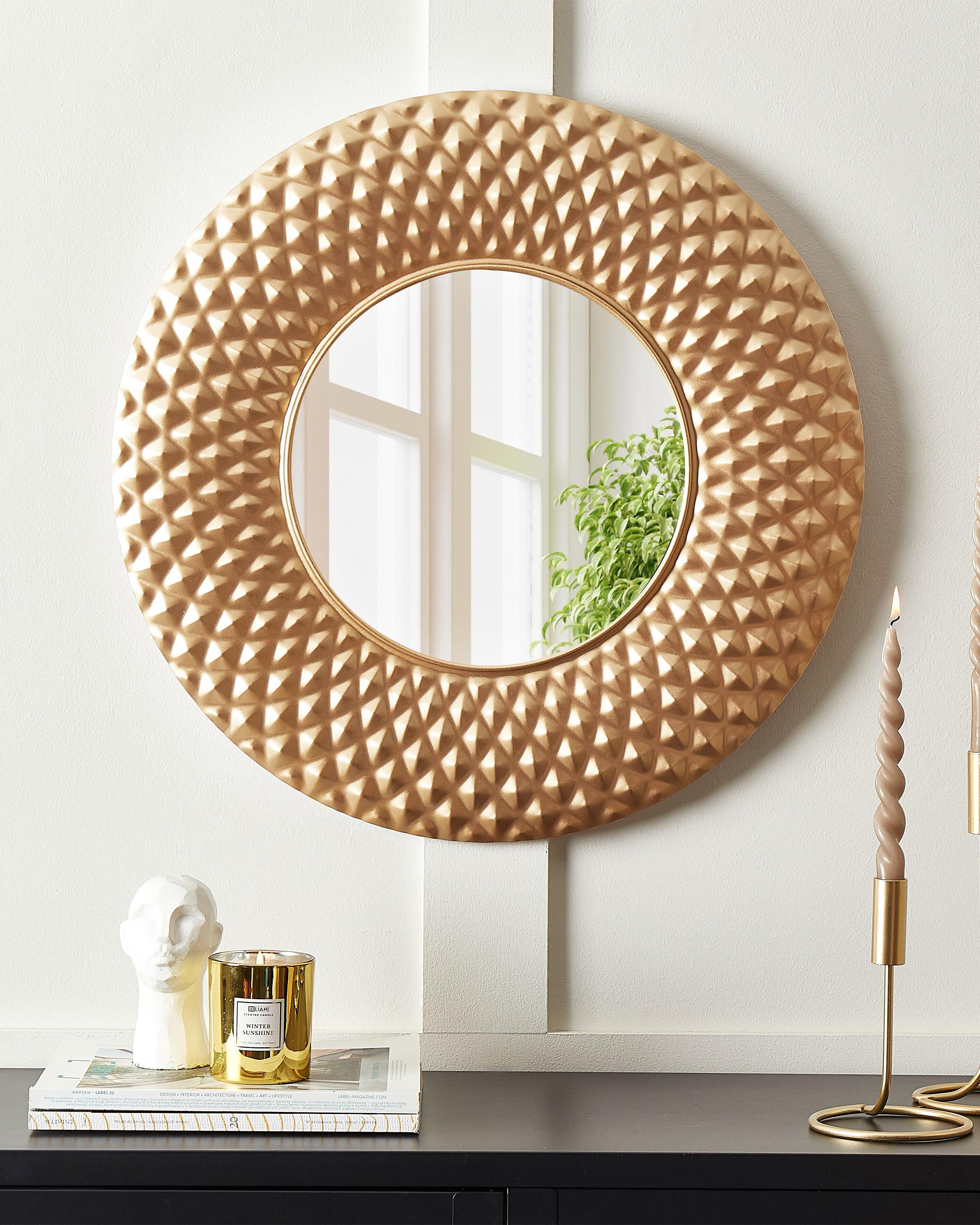 Wandspiegel COMBE 60 cm 60 cm Metaal Goud