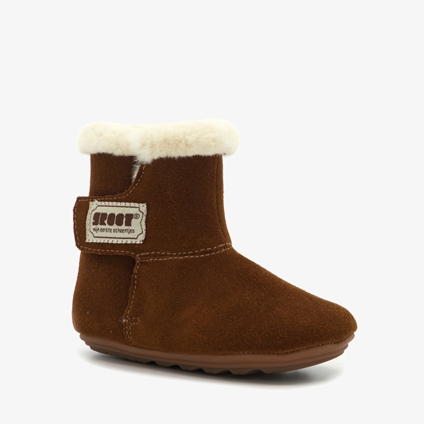 Groot leren babyschoenen bruin