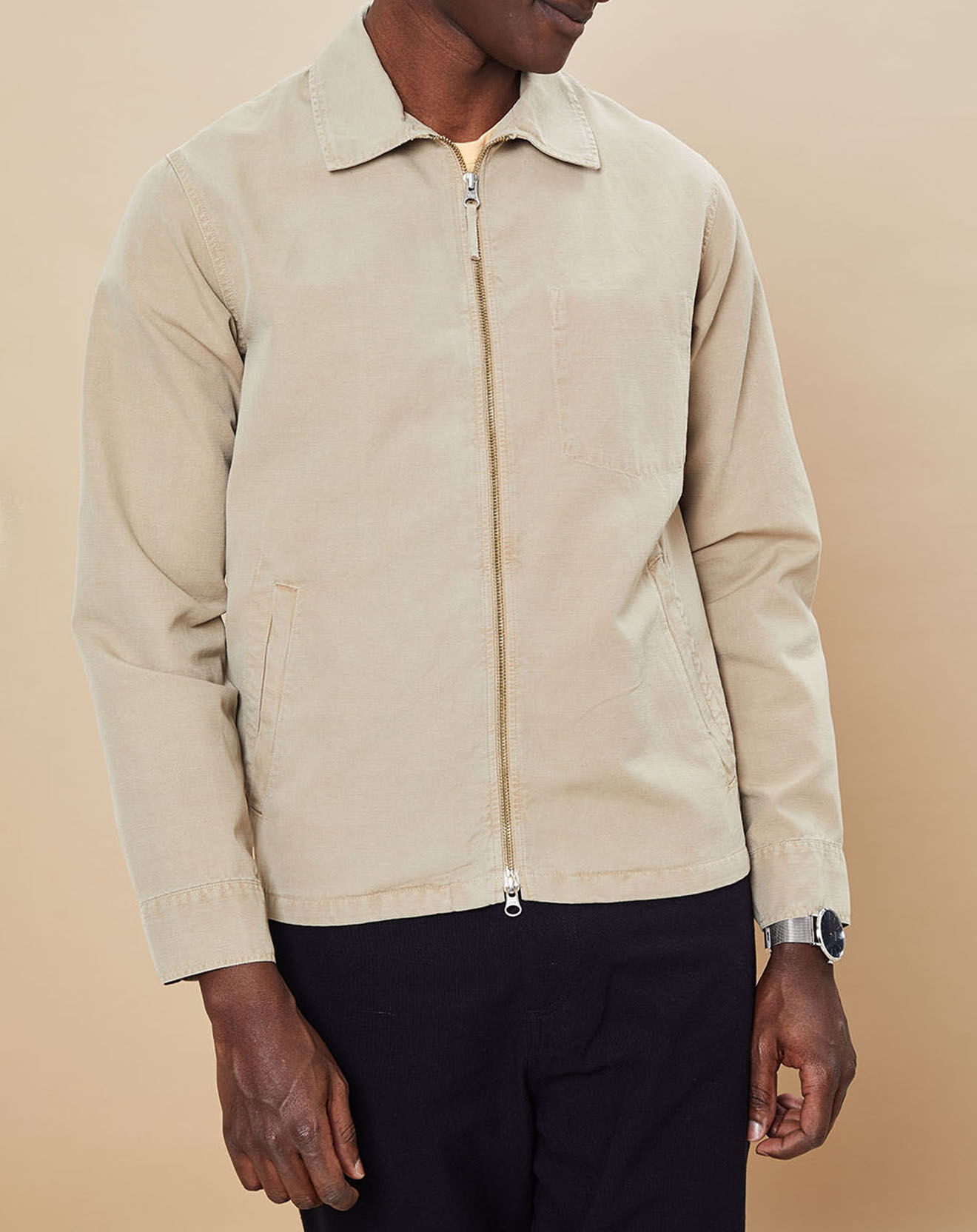 Hartford Blouson en Coton & Lin Downtown beige foncé