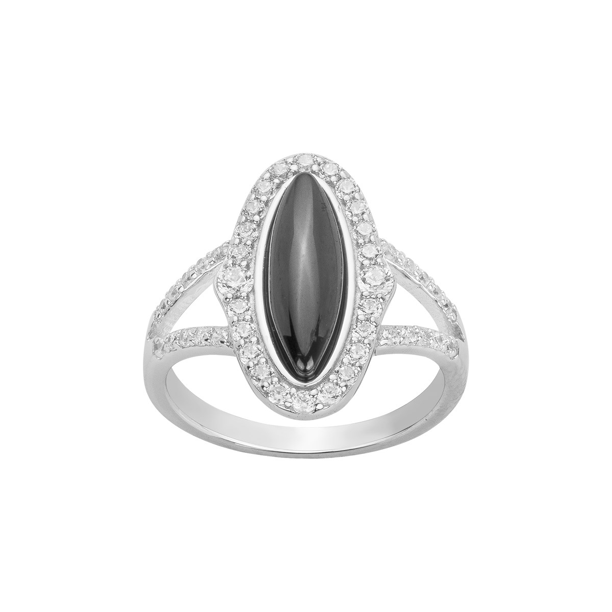 Bague en Argent avec oxyde de zirconium blanc