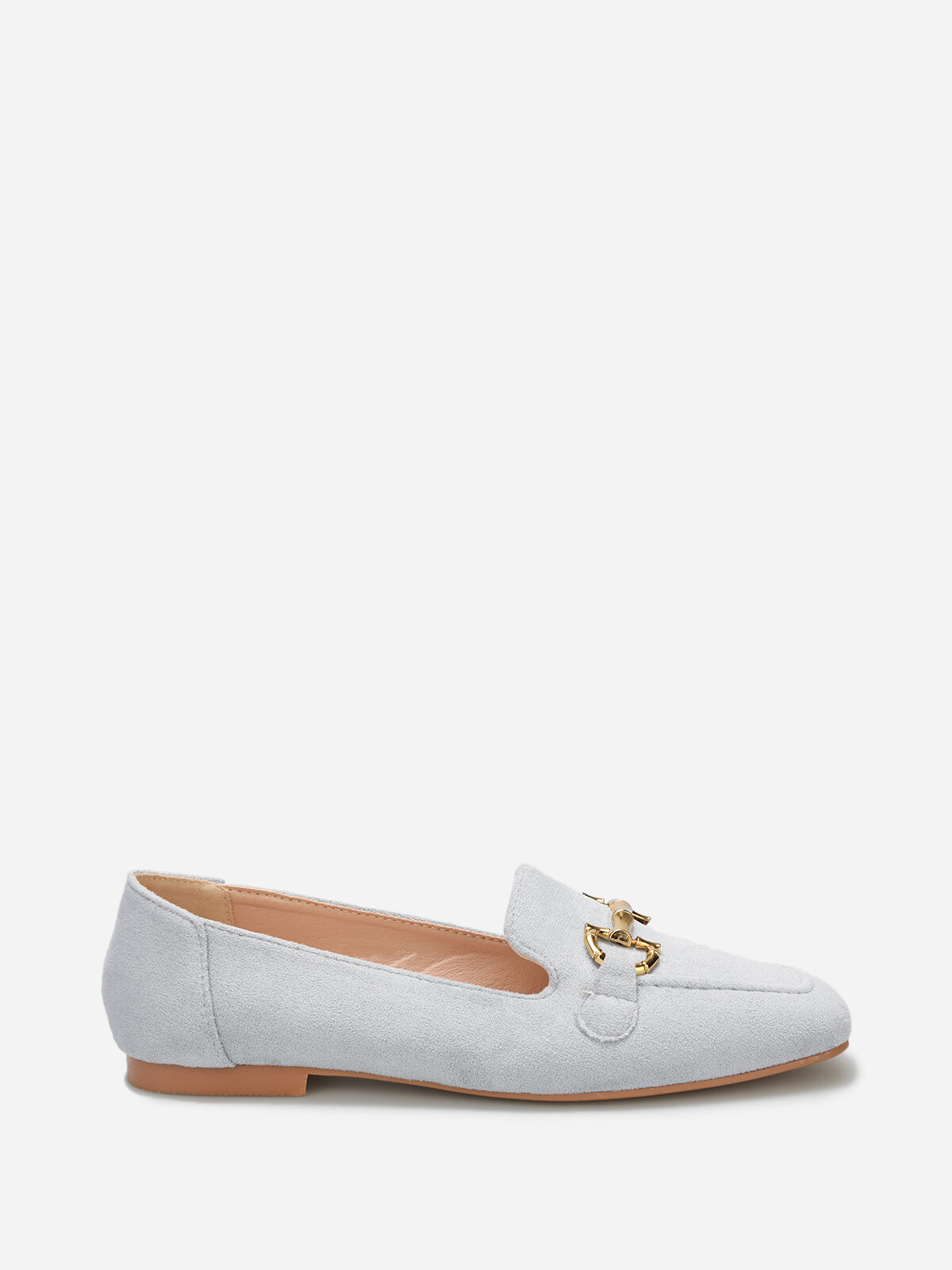 Mocassins en suédine à bride- Bleu
