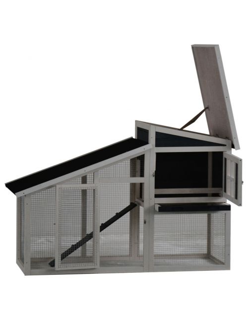 Homestyle Konijnenhok Rome - Dierenverblijf - 152x60x96 cm Wit