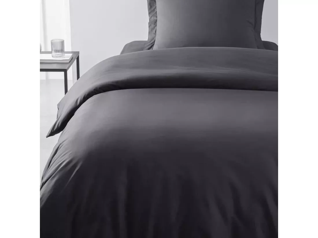 Housse de couette lisse 100% coton, qualité 144 fils. Carbone 150x220cm