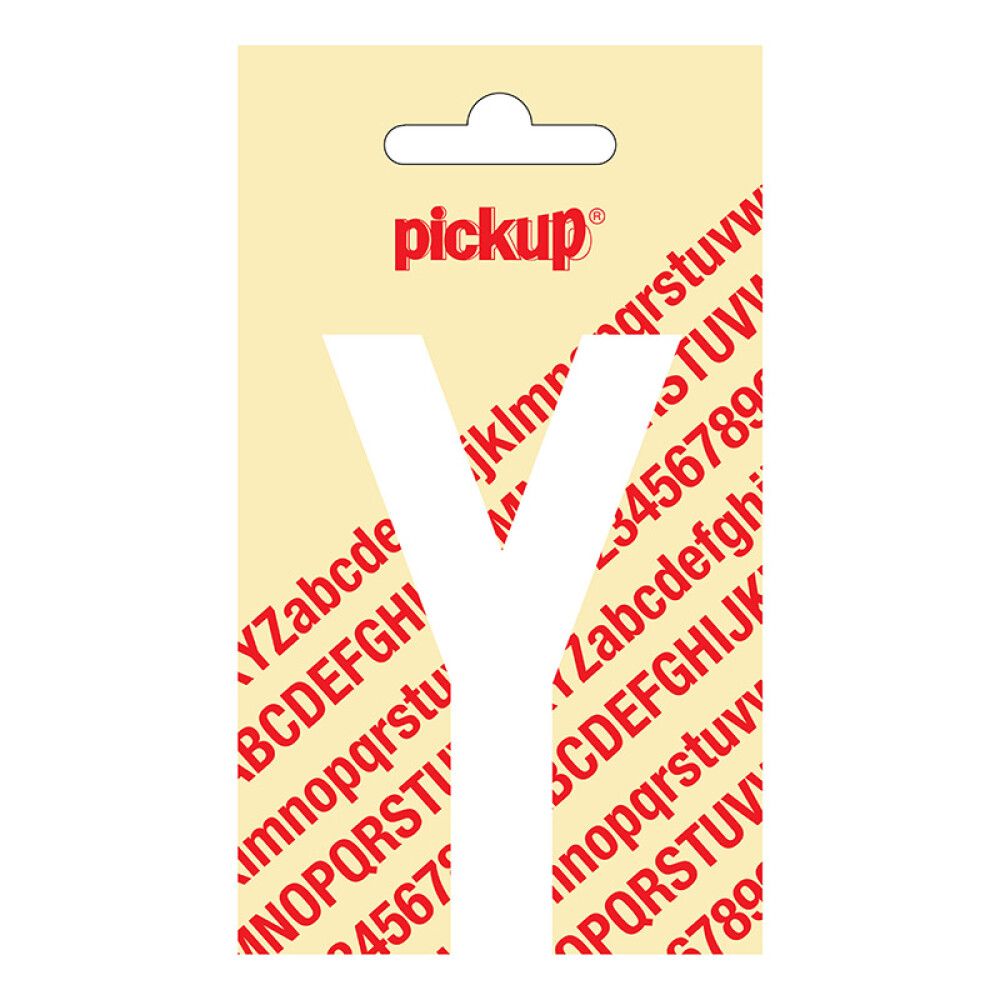 BOKSTAV PICKUP NOBEL Y HVIT 90 MM SELVKLEBENDE