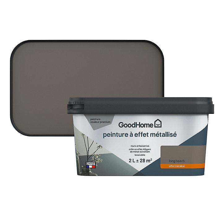 Peinture à effet métallisé GoodHome marron Long Beach 2L