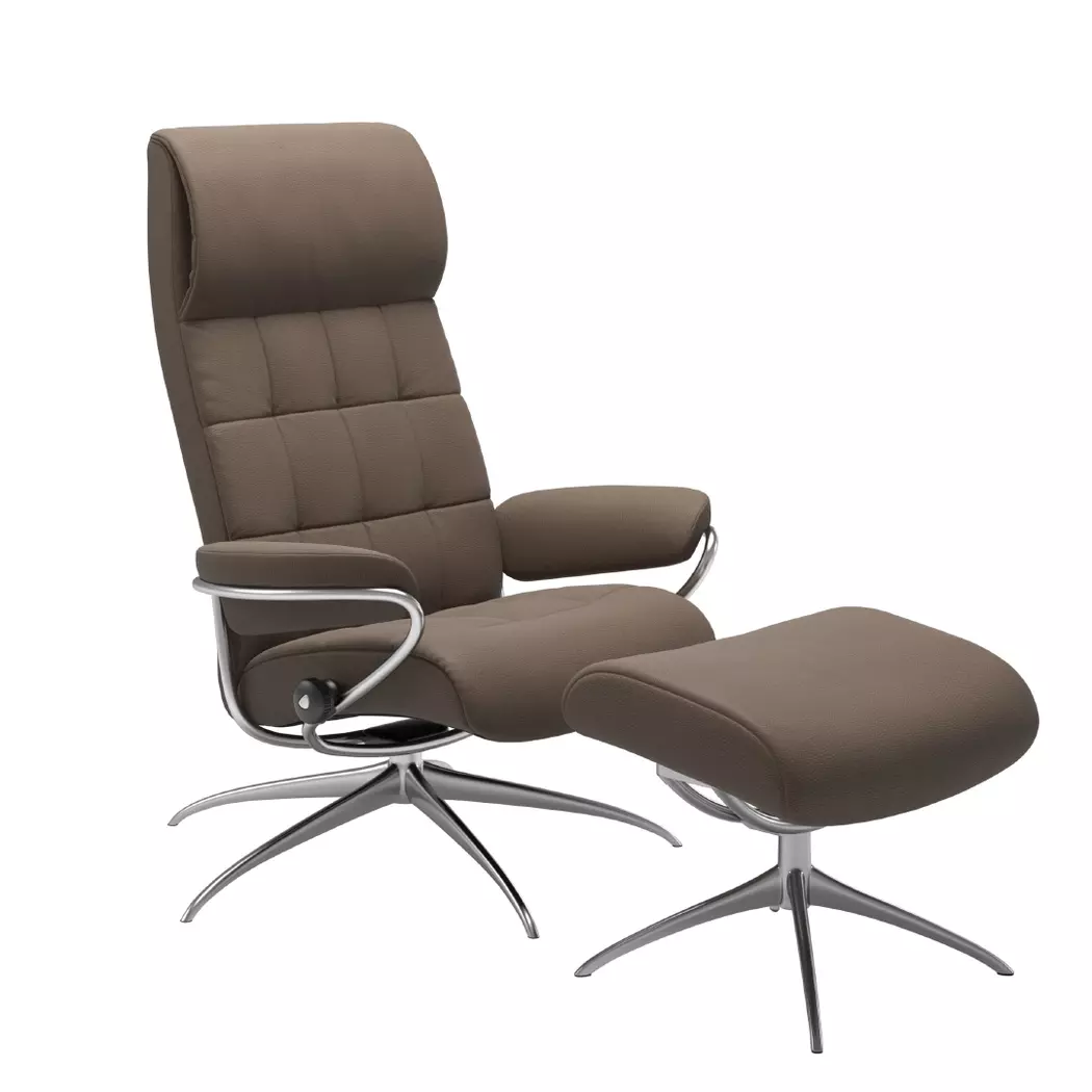 Sessel mit Hocker London Star High Back