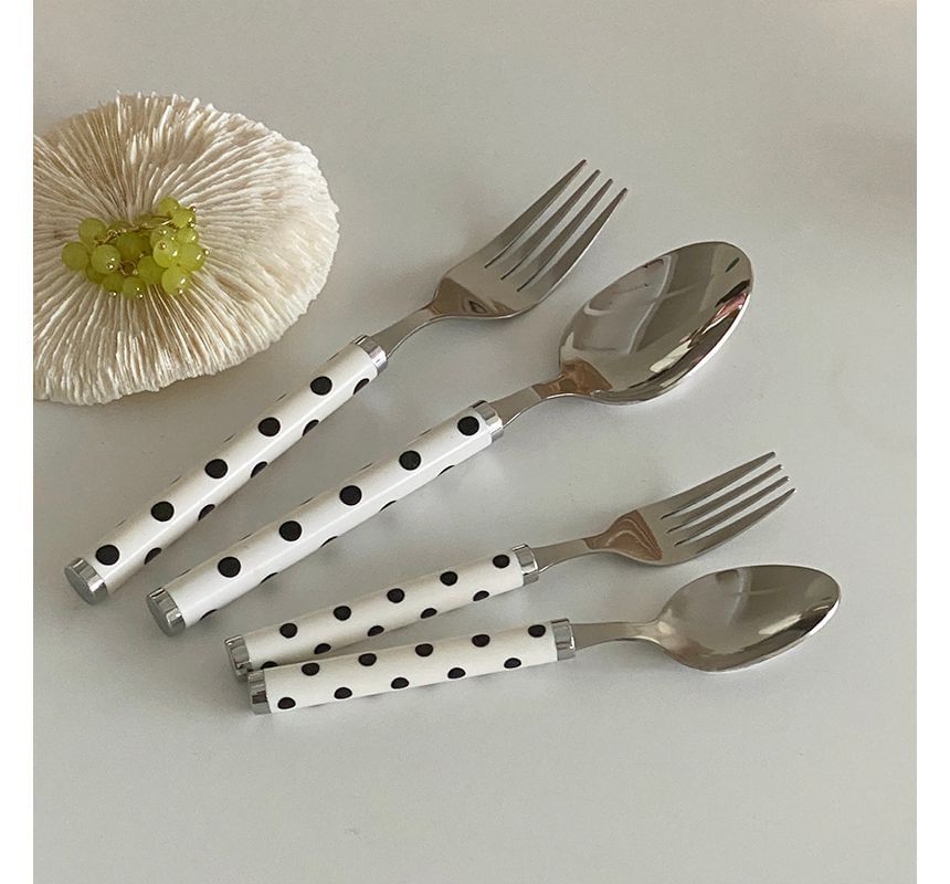 Hashi - Polka Dot roestvrijstalen mes / vork / lepel