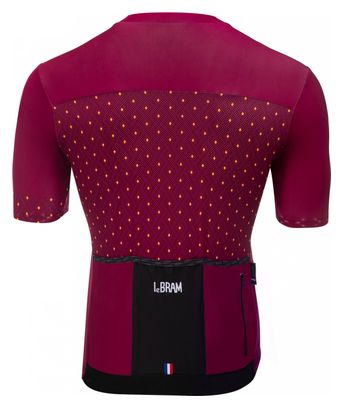 Maillot Manches Courtes LeBram Luz Ardiden Bordeaux Coupe Ajustée