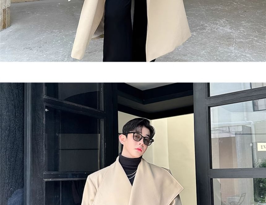 Adotuastic - Reverskraag Effen Lange Trenchcoat