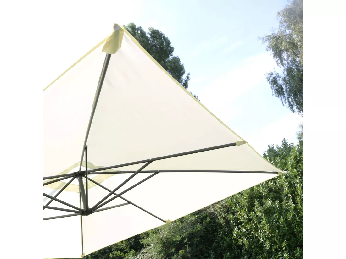 Parasol déporté 3x3m aluminium écru - Genova