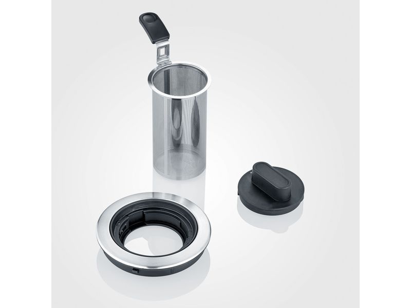 Severin Wasserkocher Delux Mini WK 3473 1 l, Silber/Transpa Glaswasserkocher