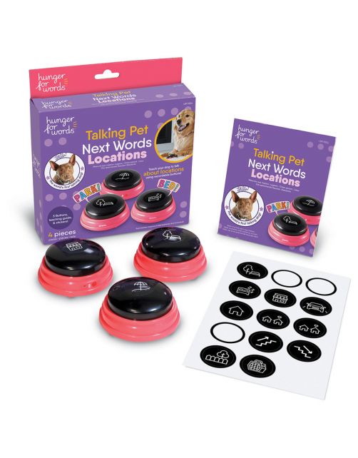 Hunger For Words Talking Pet Locaties - Hondenspeelgoed - Roze Zwart