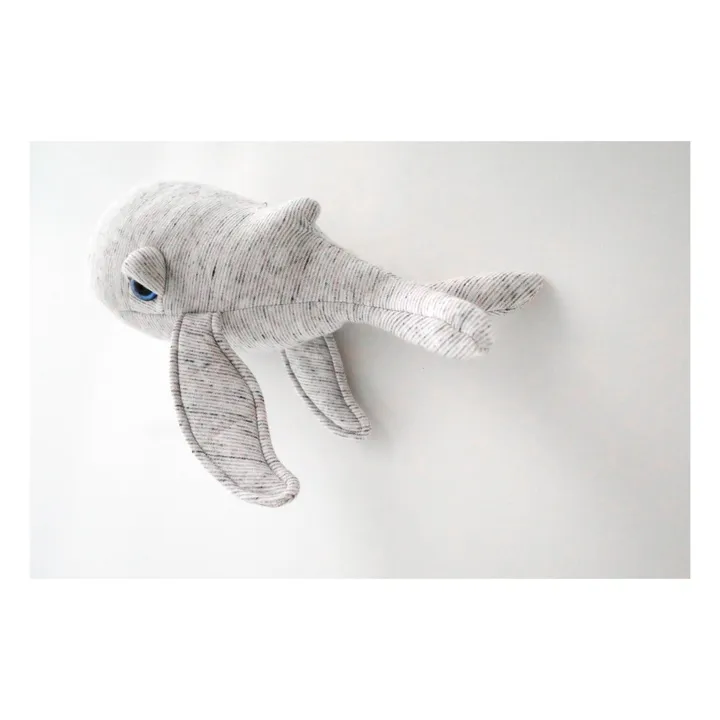 Bigstuffed Peluche mini baleine Grandpa 30 cm | Gris