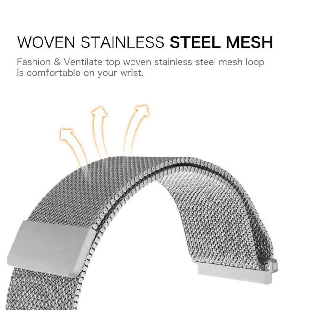 Fitbit Inspire 2 / Inspire HR / Inspire Edelstahl Magnet Armband Milanaise (Gelenkumfang 170-230mm) -  Silber