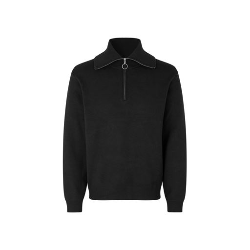 Samsøe Samsøe Ryder Half Zip Striktrøje, Sort, XL
