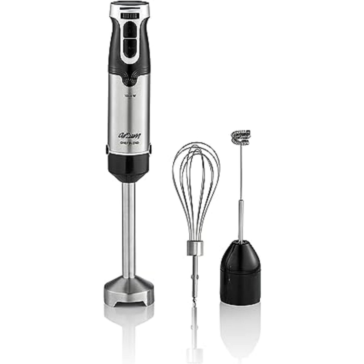 1000W Stabmixer-Set mit drei Aufsätzen Silber