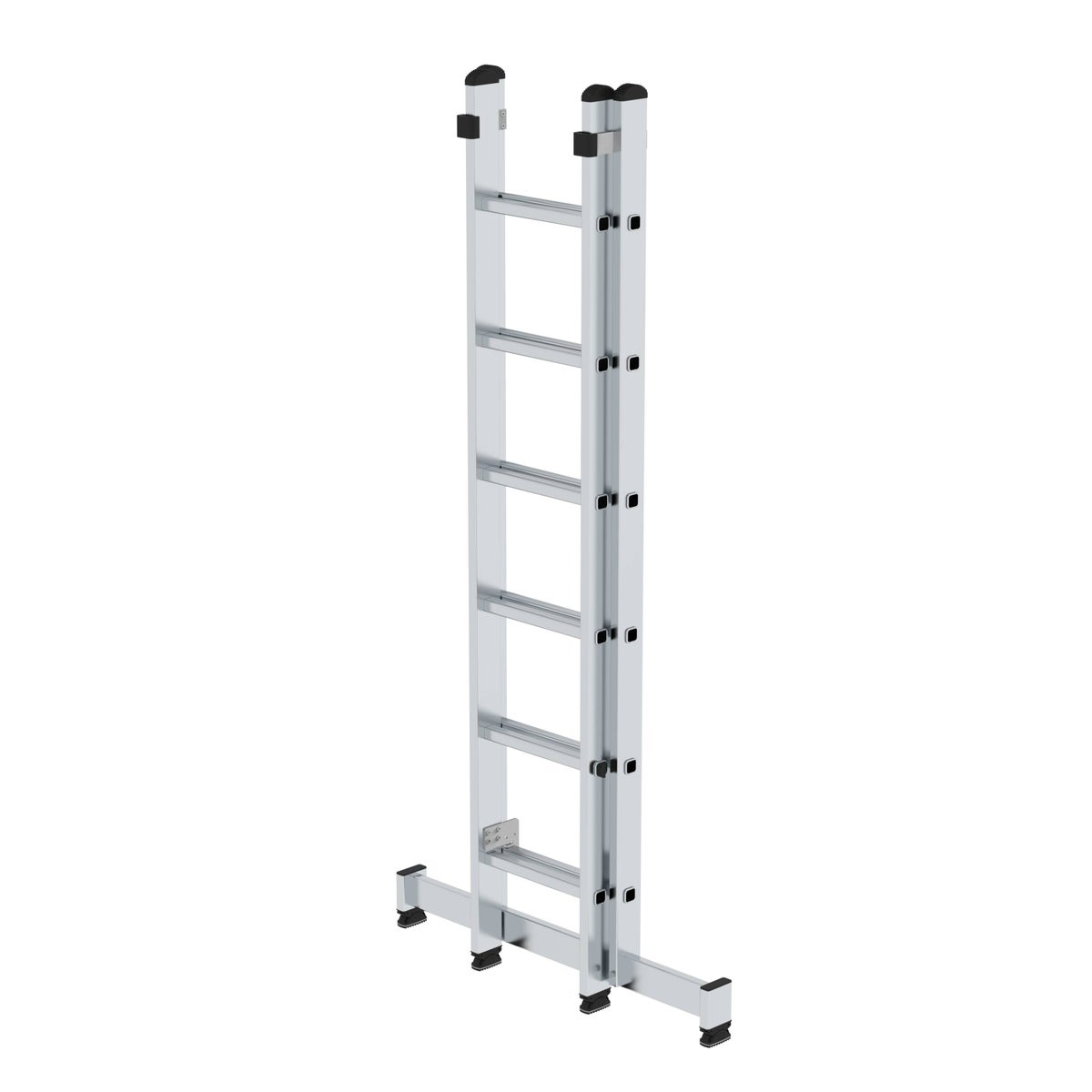 PROREGAL 2-delige sport uitschuifladder met dwarsbalk, 2 x 6 sporten