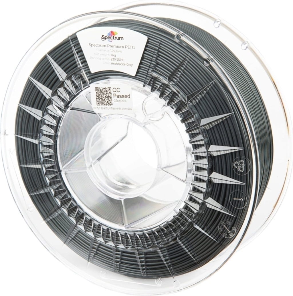 Spectrum  PETG Premium Anthracite Grey, 1,75 mm / 1000 g    Vielfältiges Filament mit hoher Transparenz & Temperaturbeständigkeit