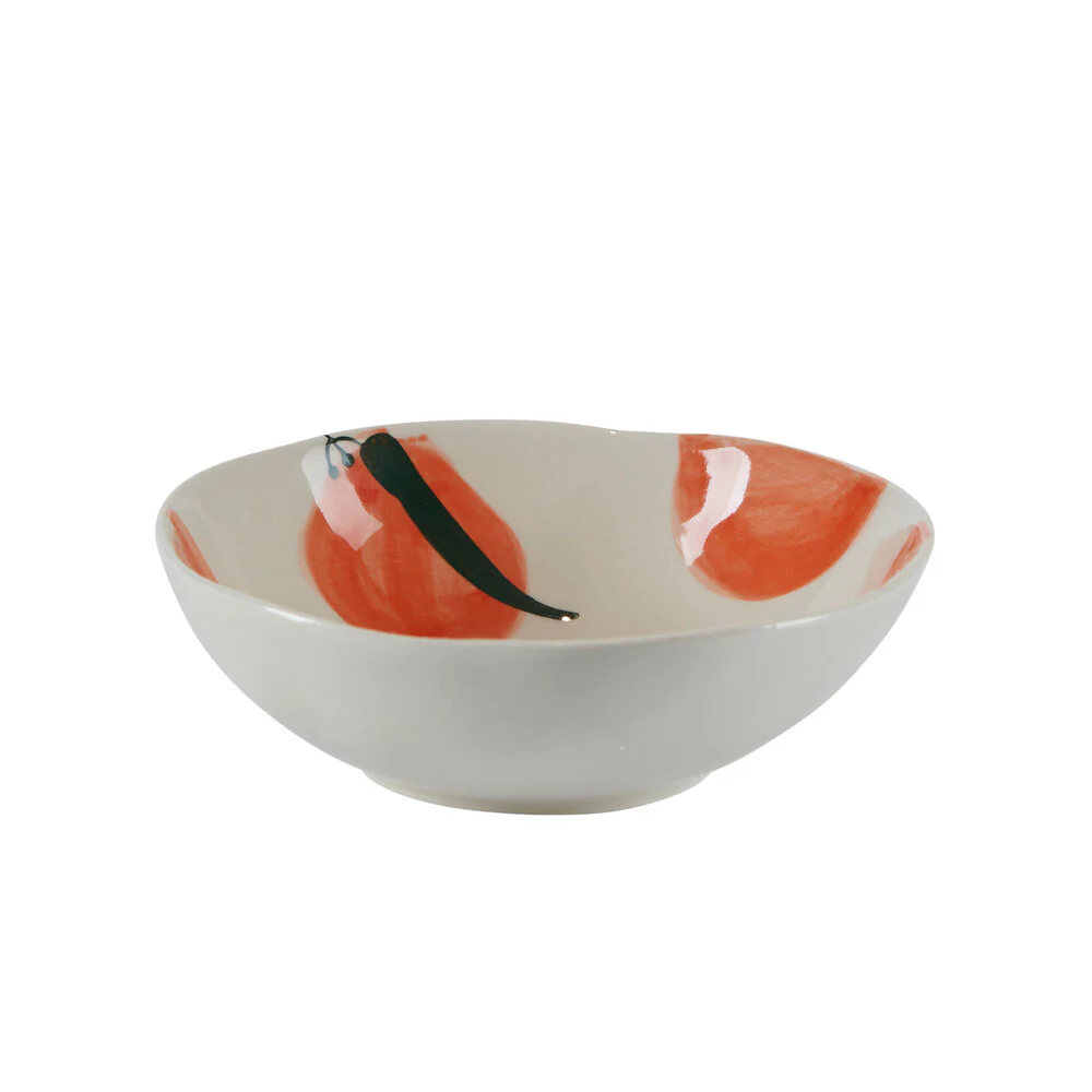 Bahne Interior  Fruit appelsin skål, hvid/orange - Ø13 cm