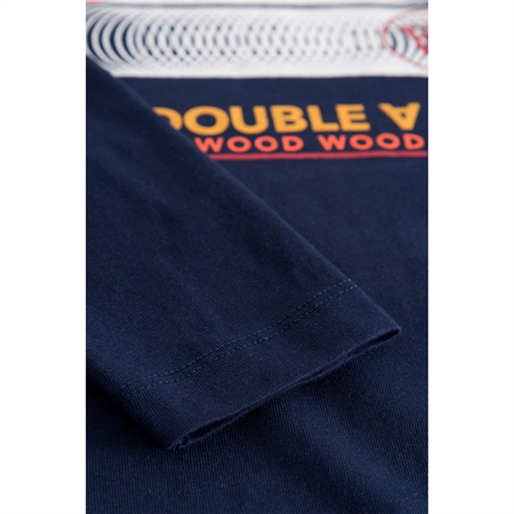 Navy Kim Stackes Logo Bluse - Wood Wood