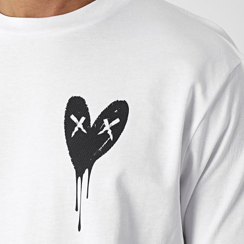 Tee Shirt Oversize Large Heart Series Small Black Blanc