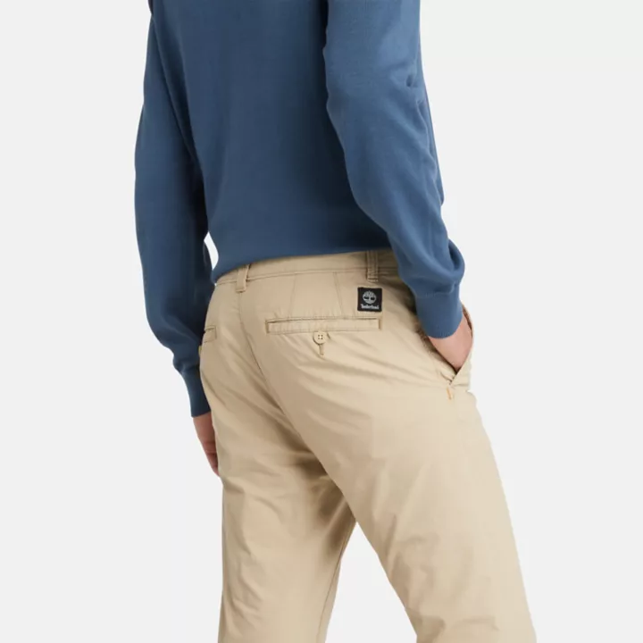 Chino en popeline pour homme en beige