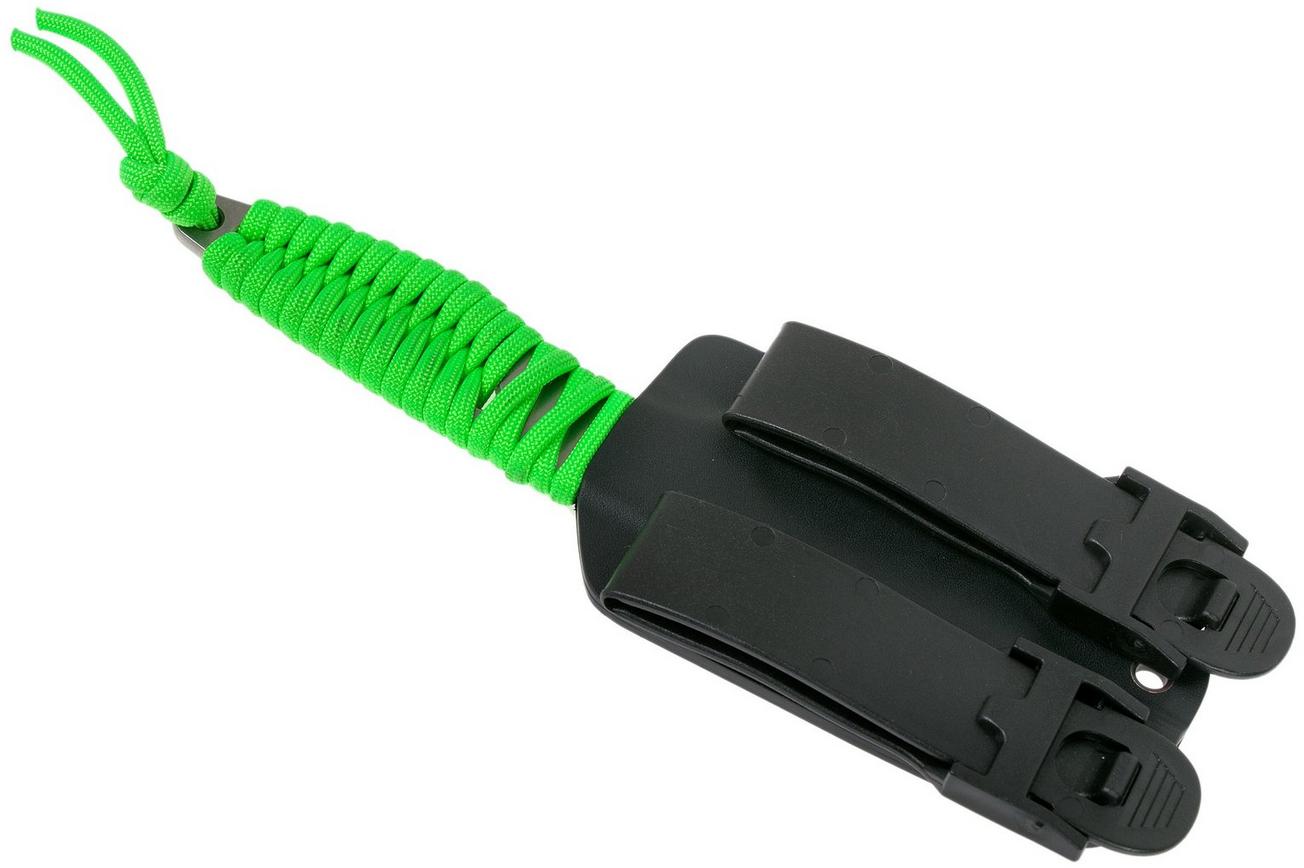 ANV P100 Sleipner, Neon Green Paracord, ANVP100-009, Black Kydex Sheath, nekmes