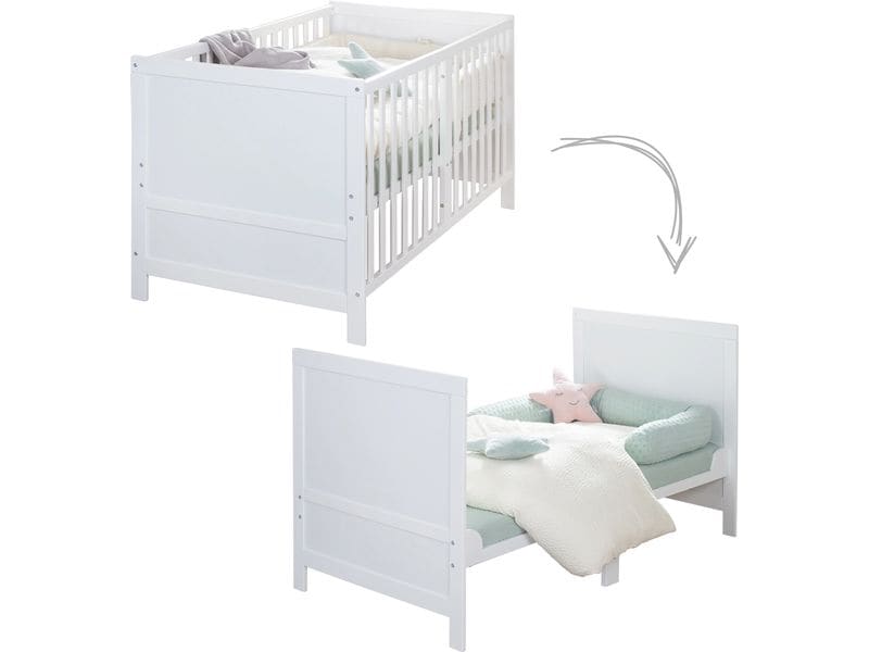 roba Babybett Kombi Easy Sleep Weiss, 70 x 140 cm Kombi-Kinderbett umbaubar