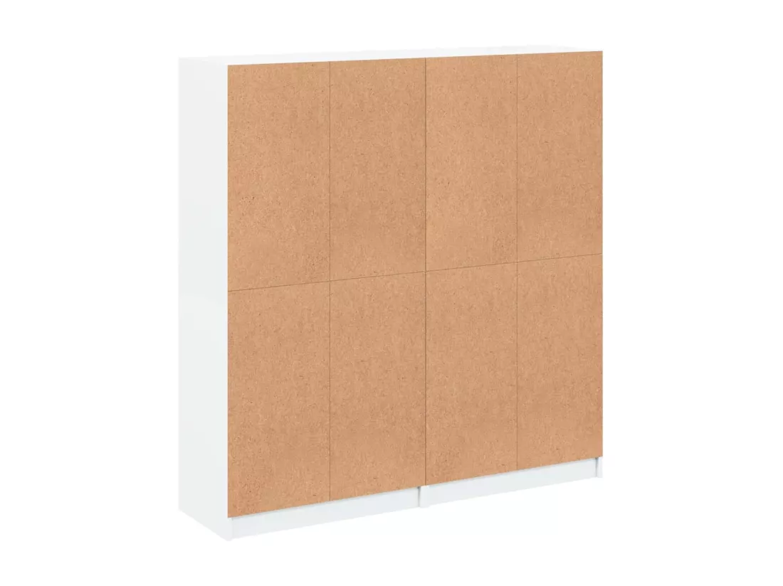 Bibliothèque avec portes blanc 136x37x142 cm bois d'ingénierie