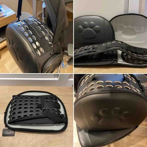 Transportadora para animais de pequeno porte, preta