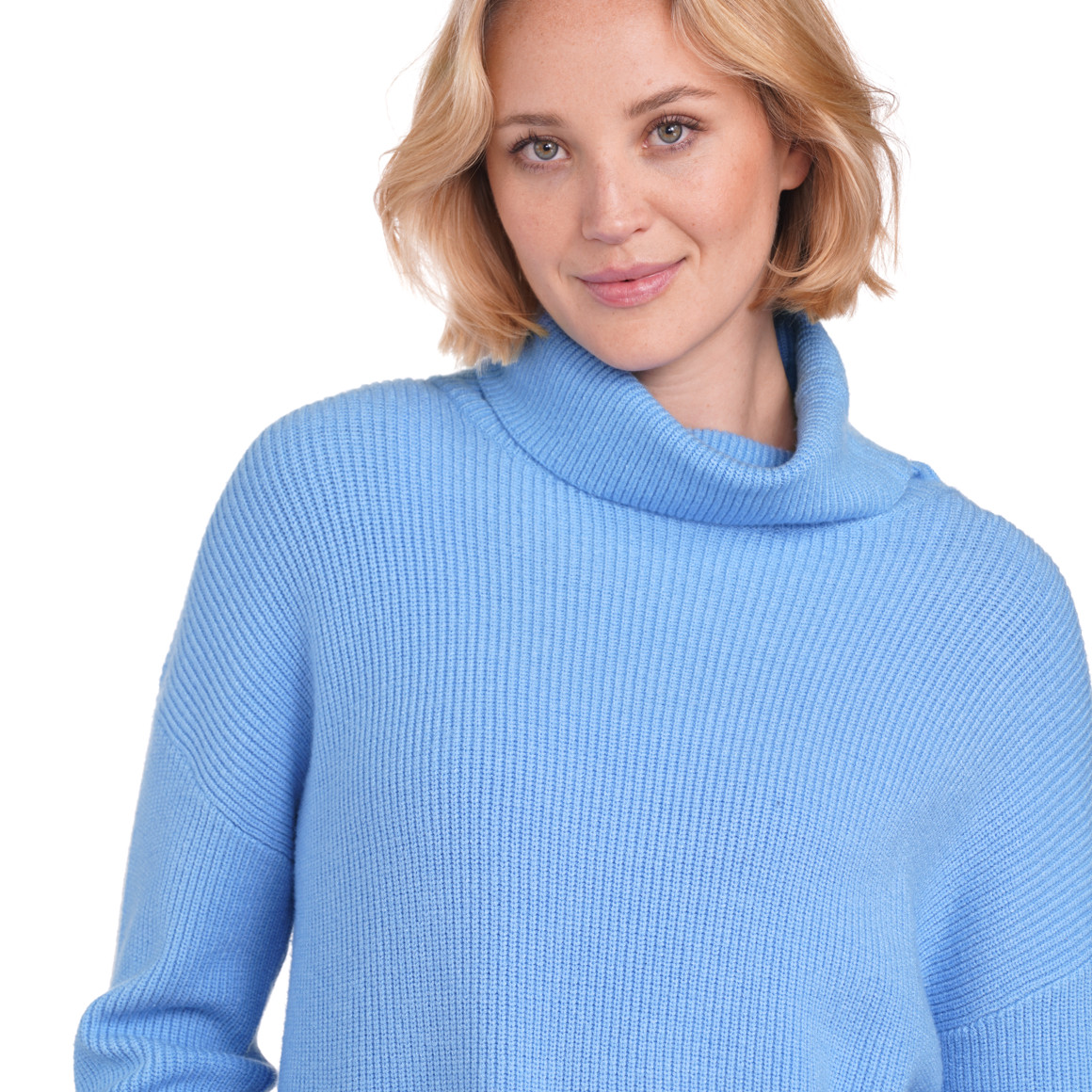 Gina Benotti Damen Strickpullover mit Rollkragen hellblau