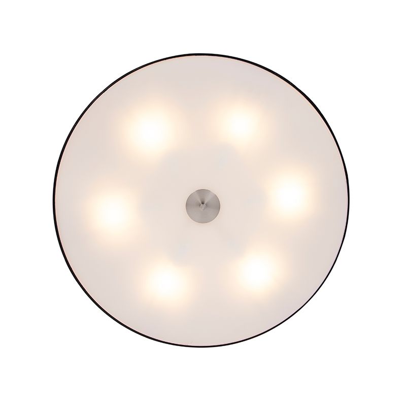 Landelijke plafondlamp zwart 70 cm - Drum