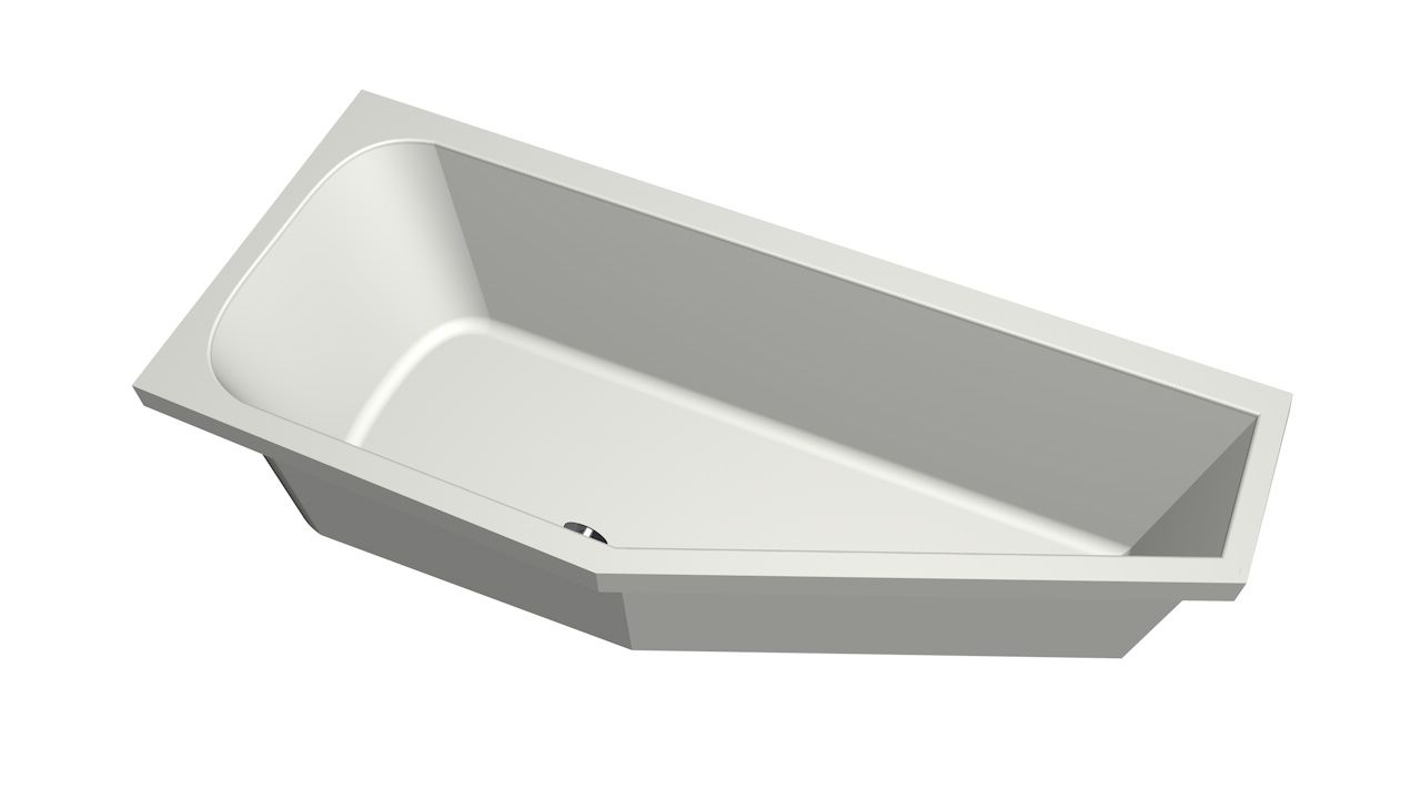 Xenz Lagoon Compact badkuip links 170x75x45cm edelweis