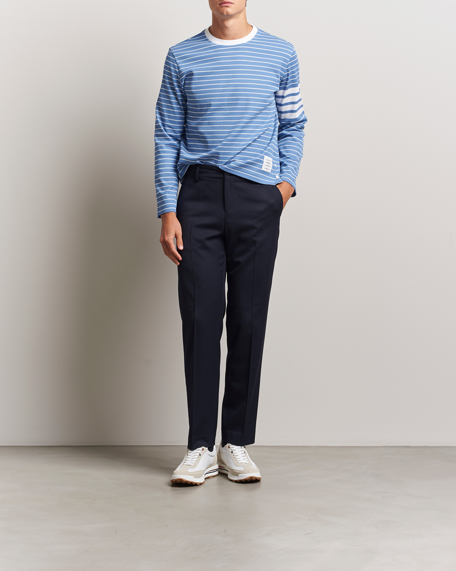 Thom Browne Long Sleeve T-Shirt Blue/White