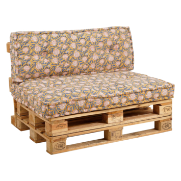 Palletkussens Oker Bloemenprint 120x80 cm
