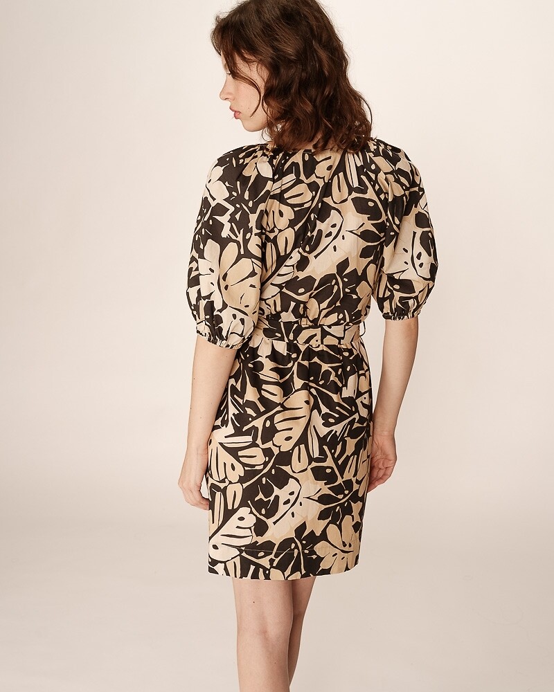GRACE & MILA<br>Vestido curto de algodão, estampa tropical PAVANE