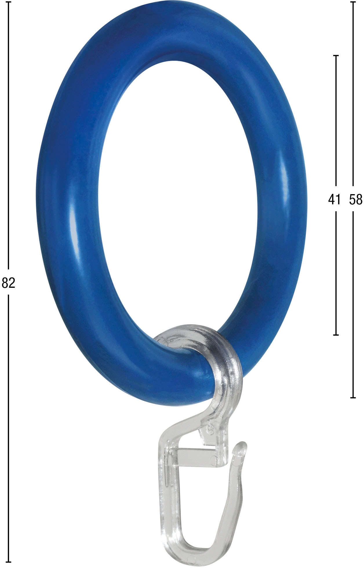 GARESA Gardinenring »Kunststoffring mit Haken« für Durchmesser bis 28mm, einfache Montage