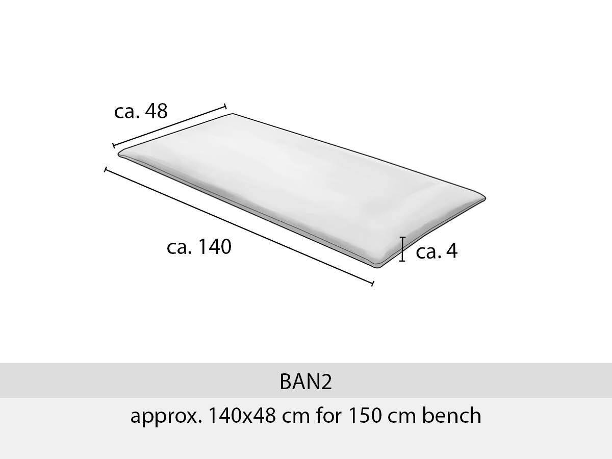 Madison Oxford grey outdoor bankkussen - 150 cm