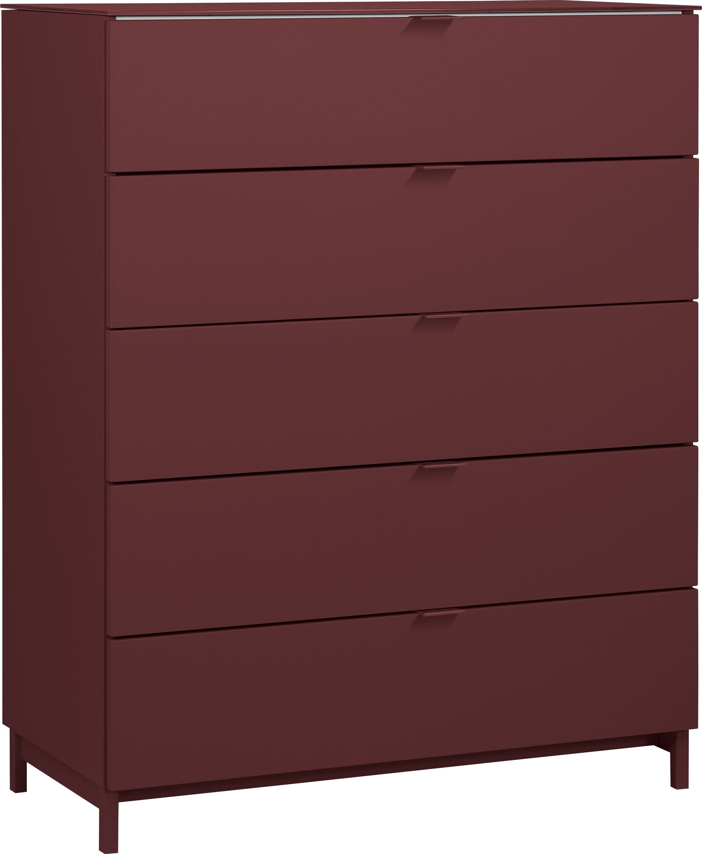 TILL Kommode - Dunkelrot / B: 84.0 cm x T: 41.0 cm x H: 106.0 cm