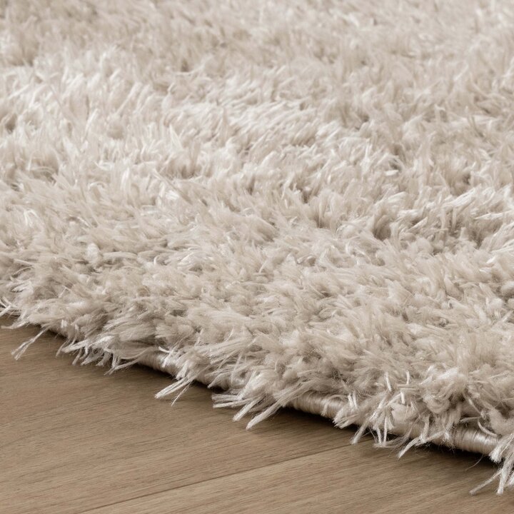 Rond Shaggy vloerkleed - Blaze Beige/Grijs | Luxe!