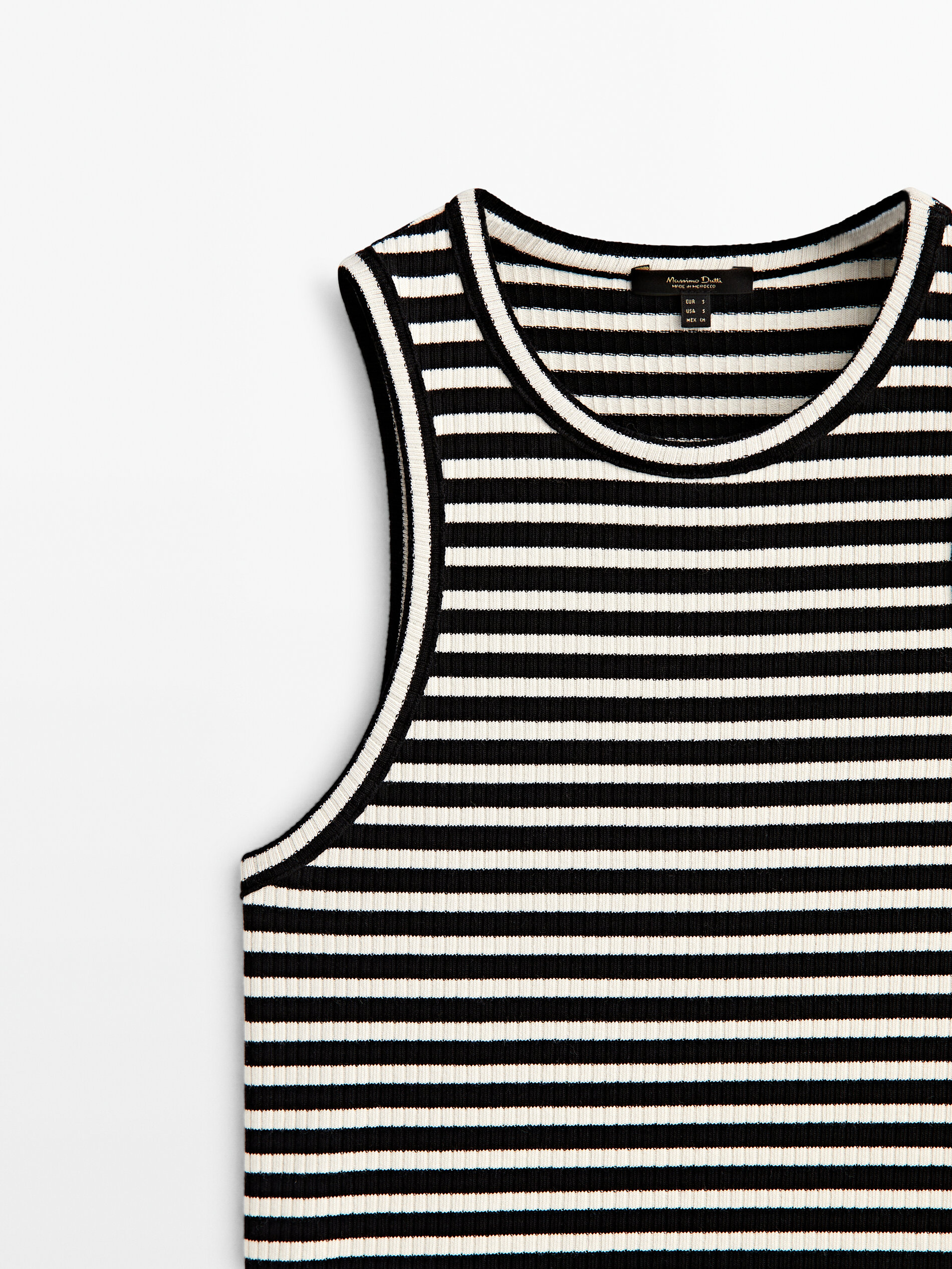 Camiseta Canalé listrada sem mangas - AZUL MARINHO