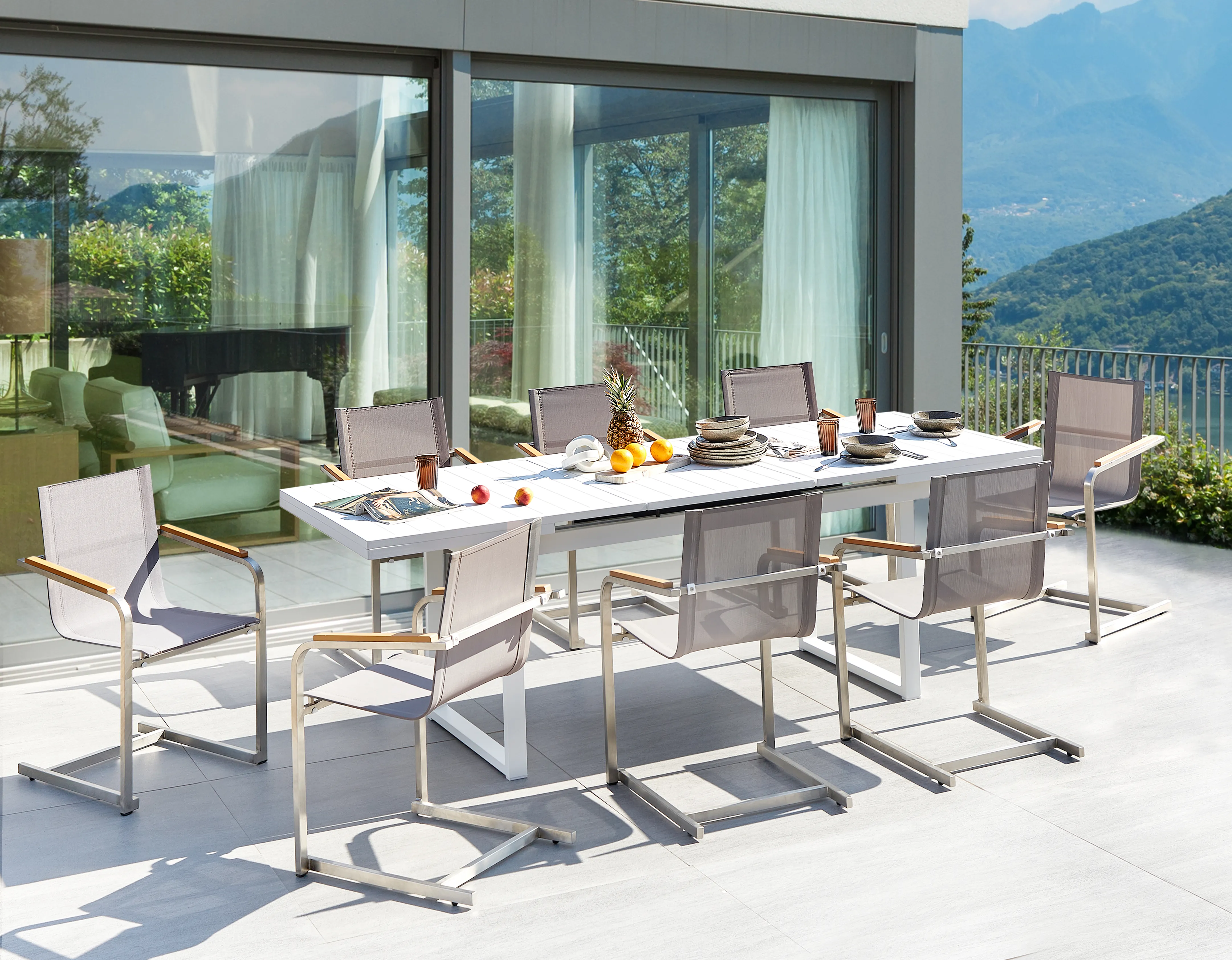 Tuinset 8-zits VALCANETTO/COSOLETO Metaal Beige
