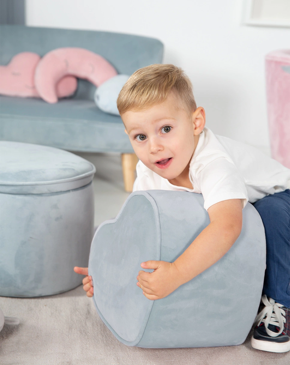 Kinderhocker Herzform LIL SOFA (Farbe: sky)