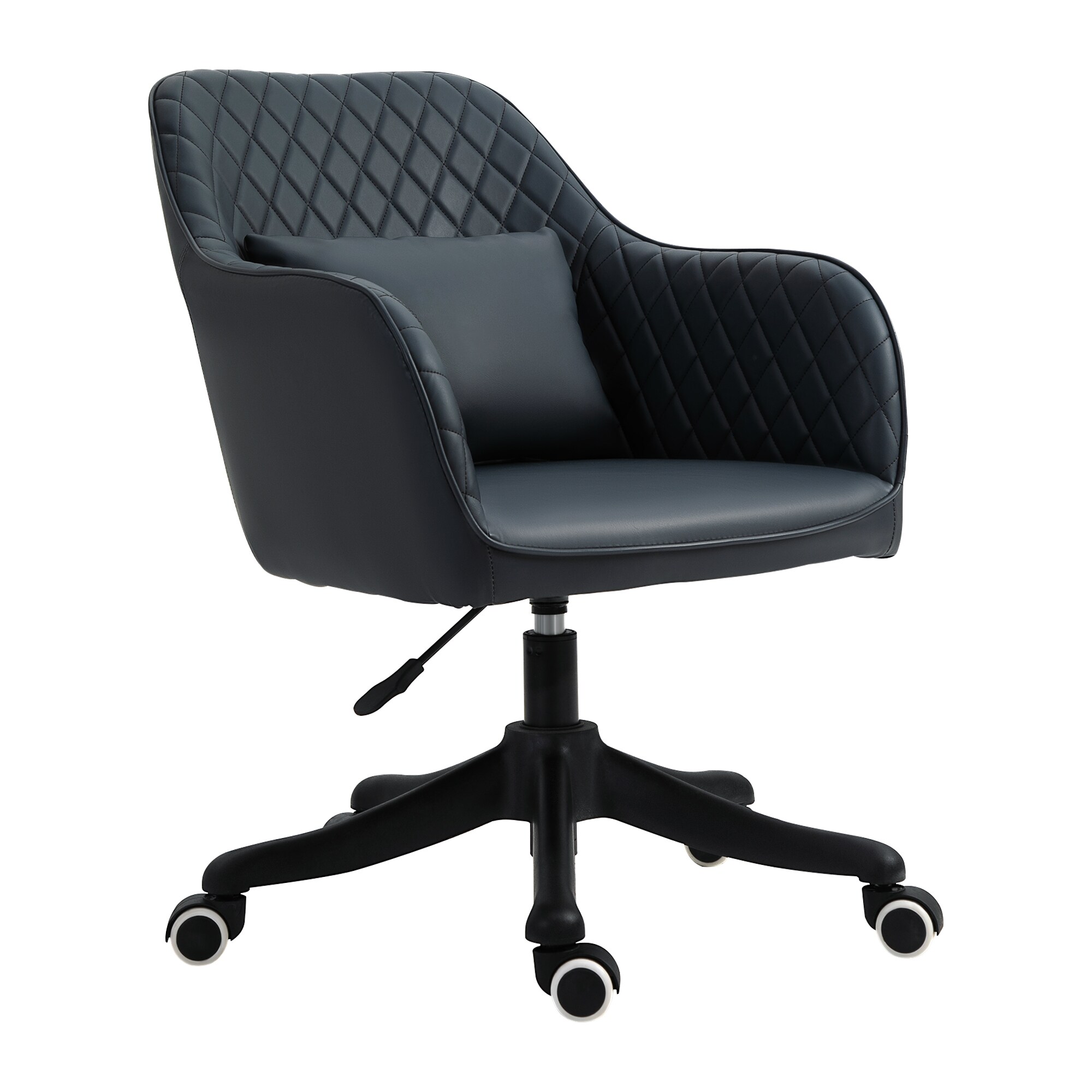 Vinsetto Drehstuhl inkl. Lendenkissen mit Vibrationsmassage dunkelgrau 55 x 65 x 79-89 cm (BxTxH)
