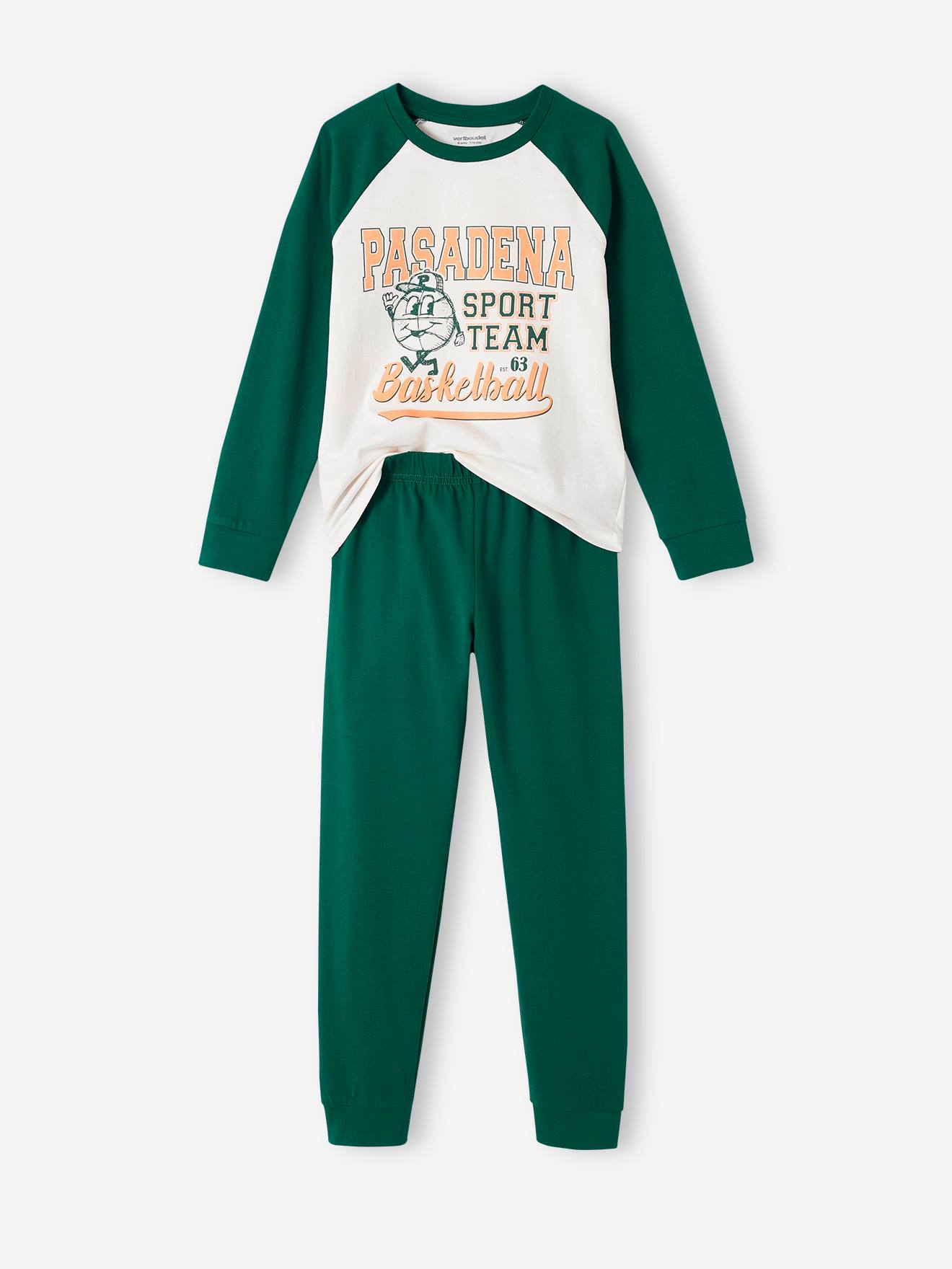 Pijama de basquete verde pinho para meninos