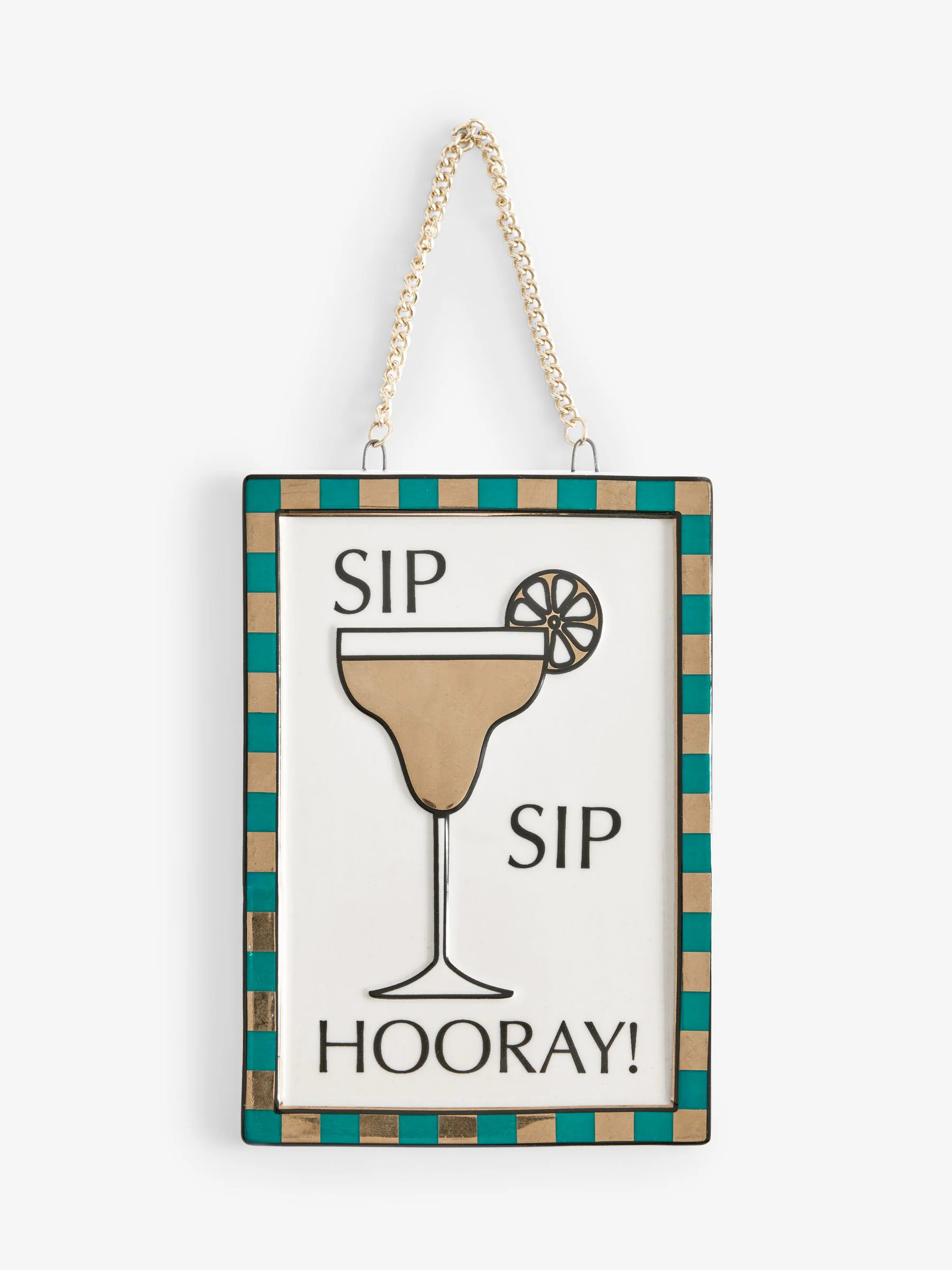 Ceramic Sip Sip Hooray Hanging Decoration