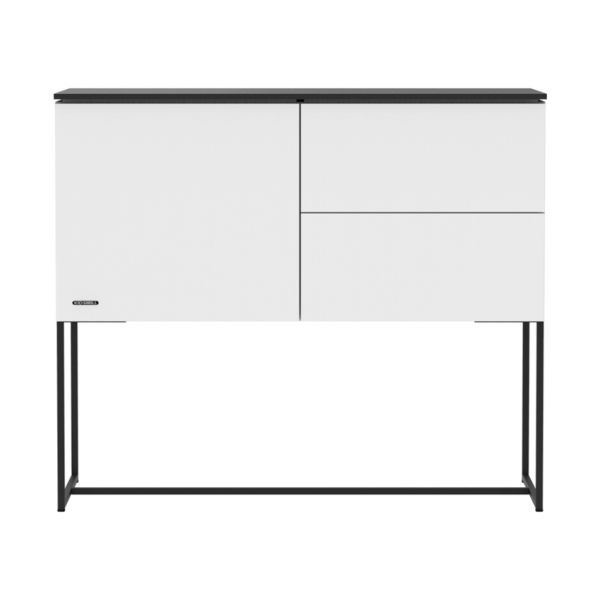 Kidsmill Modular 2 Commode 1D / 2L Mat Wit - Zwart - Mat Wit