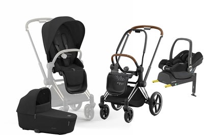 Cybex Priam Duovogn inkl. Maxi-Cosi CabrioFix & Base, Sepia Black/Chrome Brown