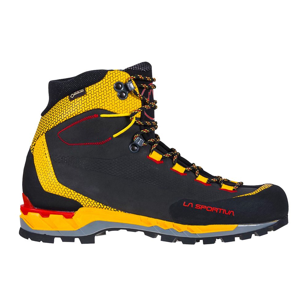 La Sportiva TRANGO TECH LEATHER GTX - Chaussures d'alpinisme Homme black/yellow